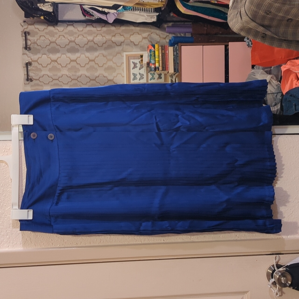 Blue silk skirt